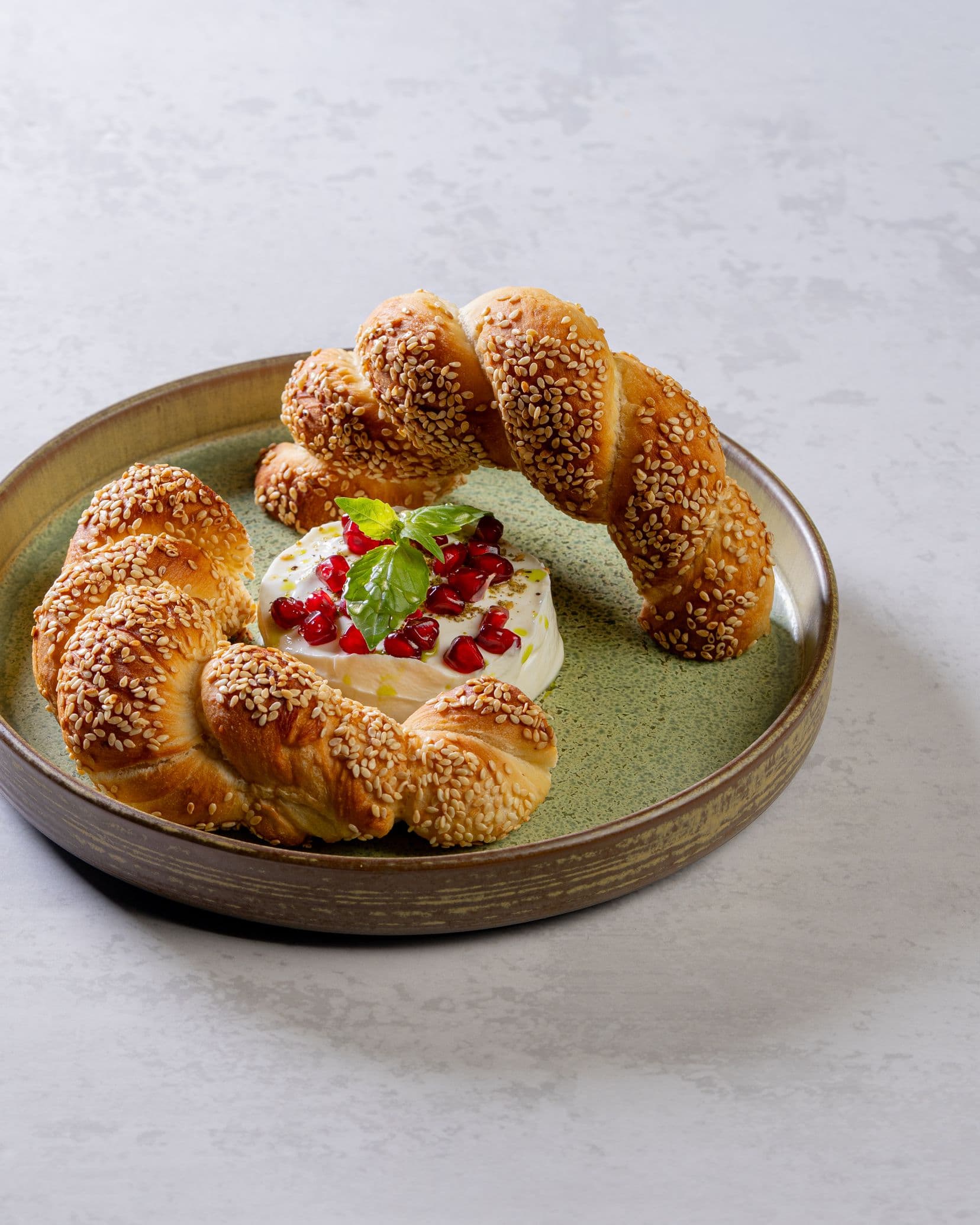 Turkish Bagel With Labneh & Pomegranate image