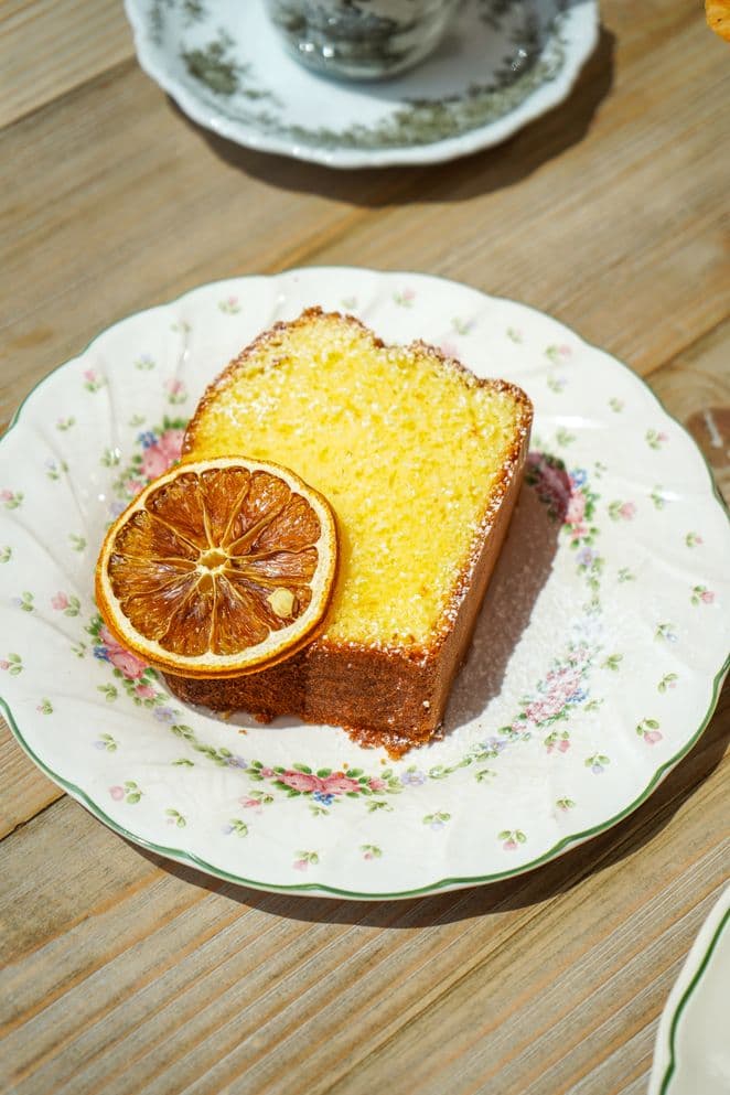 orange cake slice image