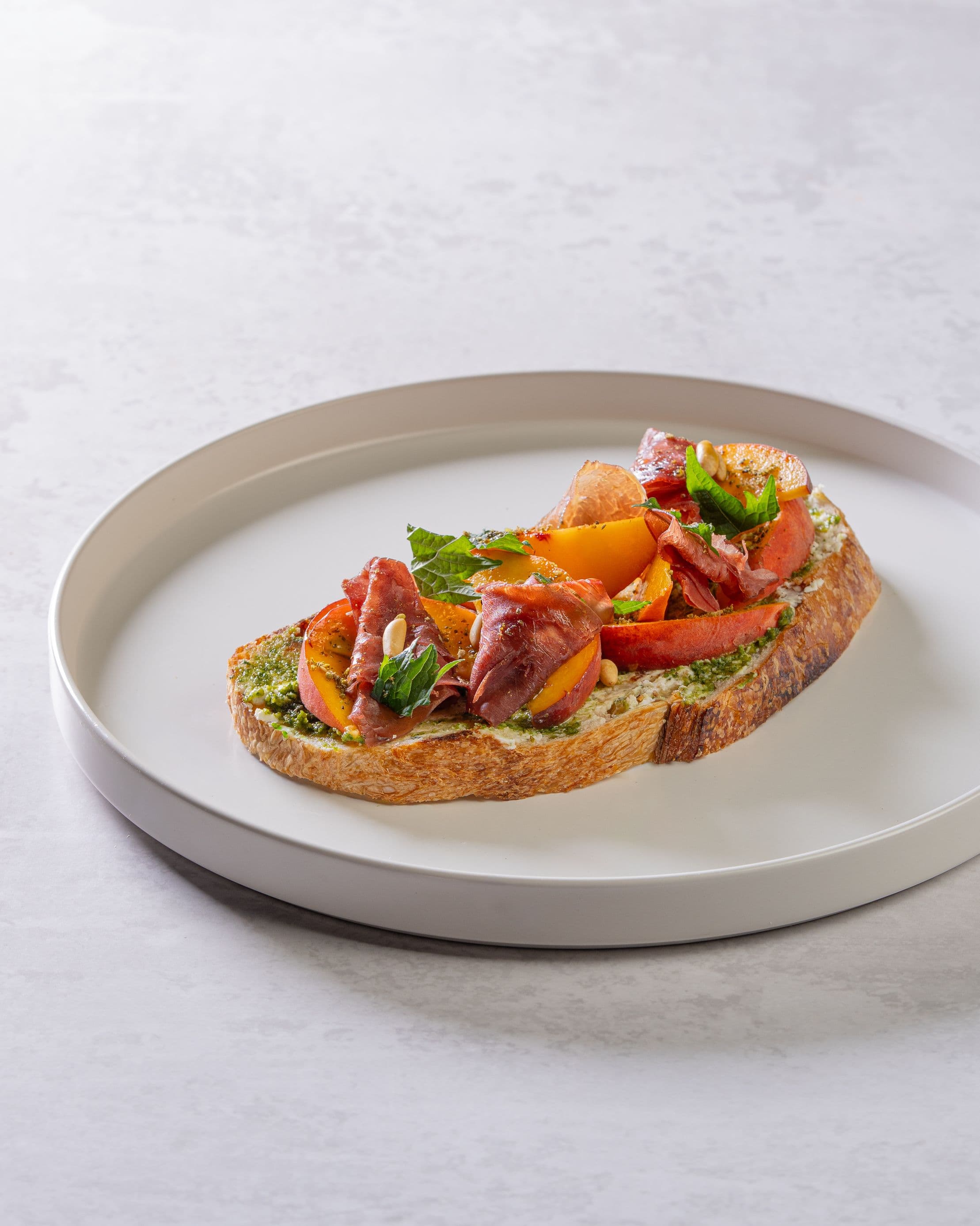 Peach & Boursin Cheese Tartine image