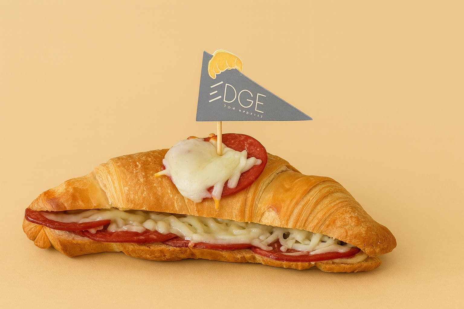 Pepperoni and cheese croissant image